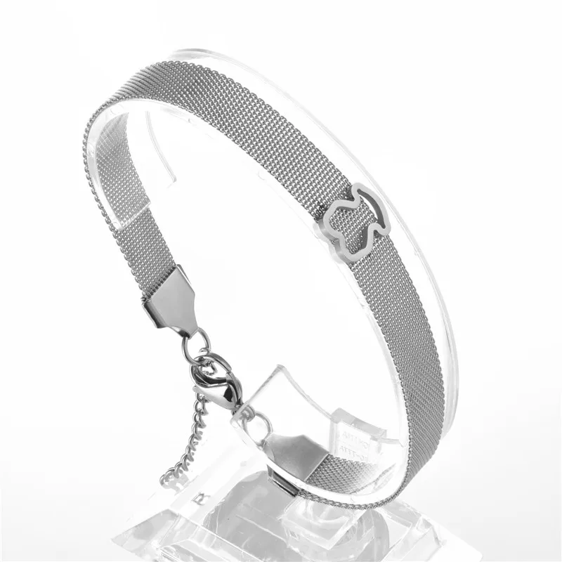 Браслет медведь браслет из нержавеющей стали медвежьи ювелирные изделия Модные