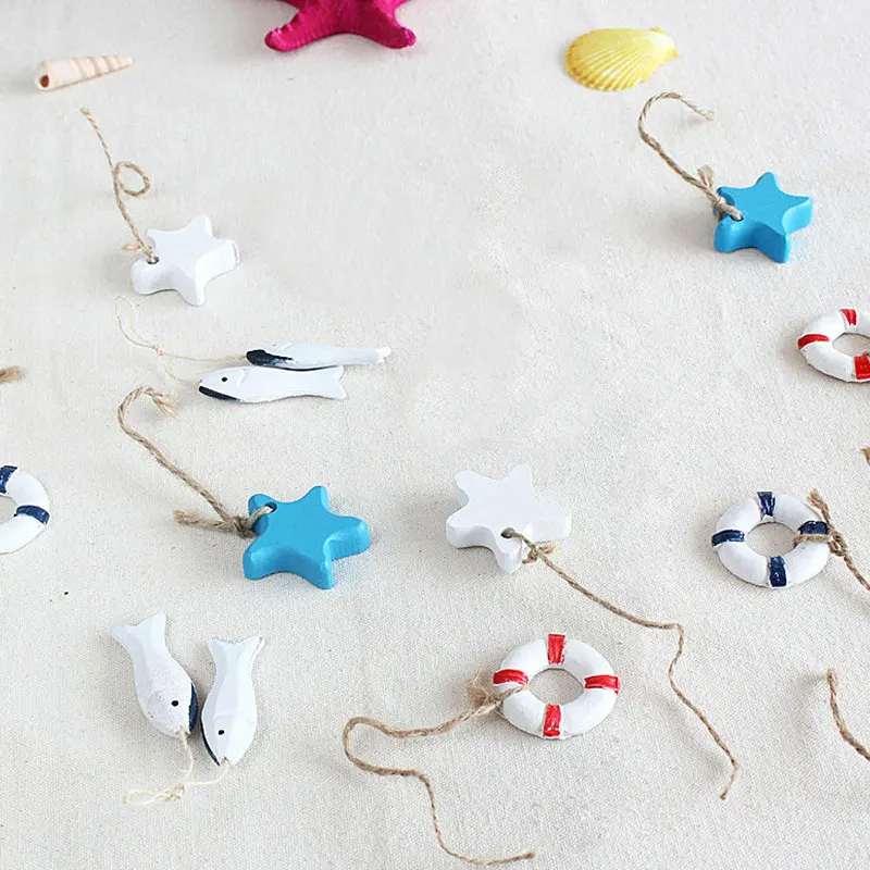 Милое украшение морской жизни морская звезда рыба океан аксессуары деревянная