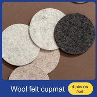 4 pieces set wool felt coaster insulation pads water cup mat wool absorbs water creative round mat tea coaster