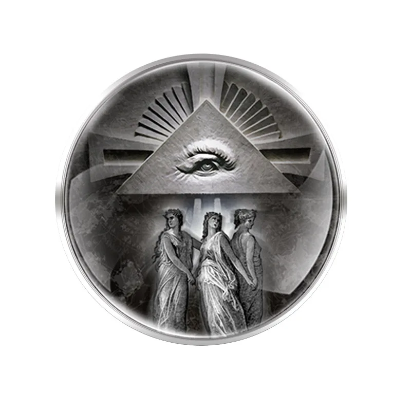 

All-seeing Eye Glass Round Convex Top Brooch Men Women Jackets Coat Decoration Gift