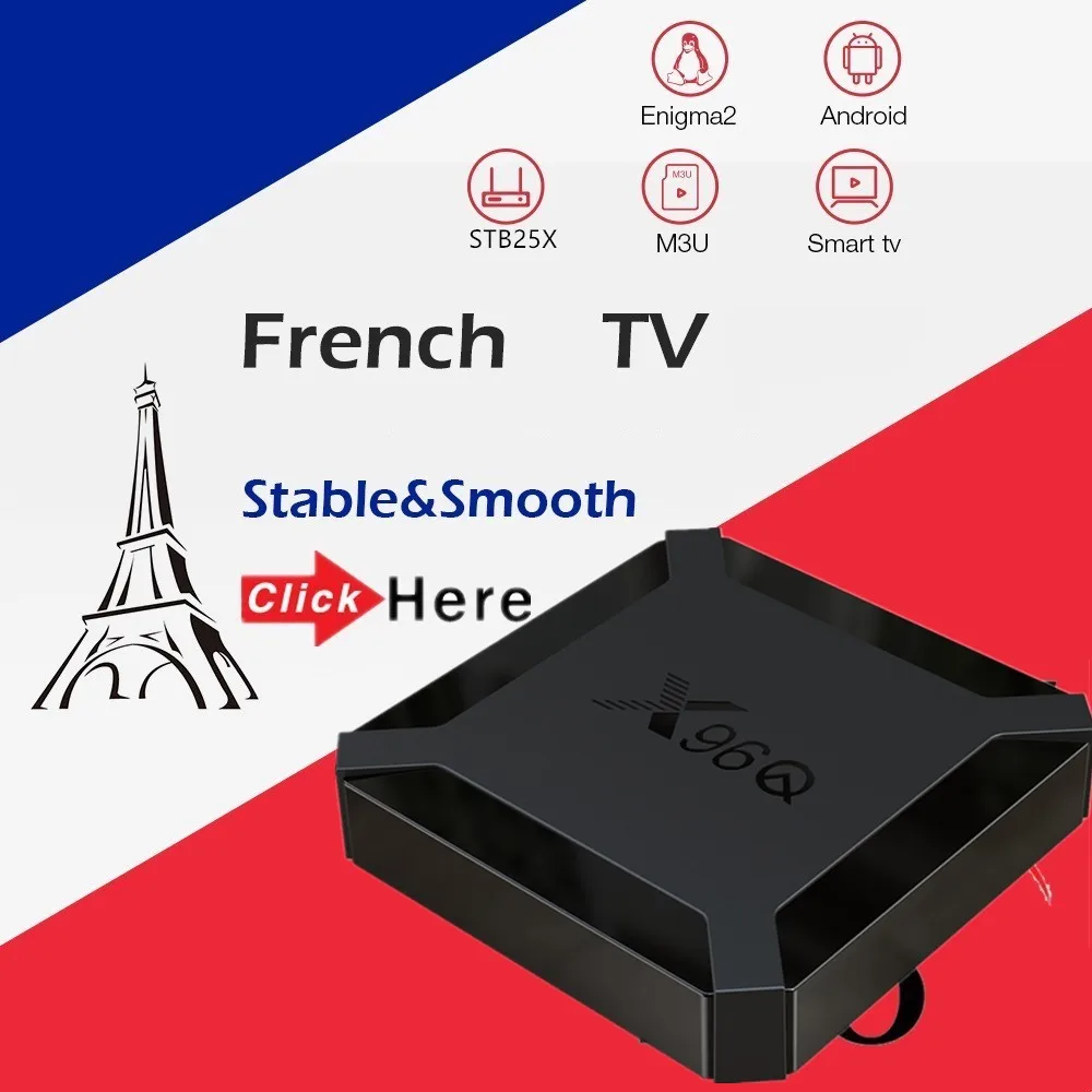 Лучший арабский французский ТВ бокс X96Q для Бельгии Марокко поддержка smart TV Android