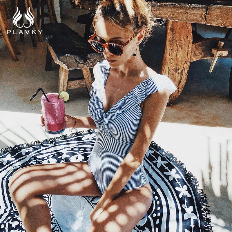 Сексуальный цельный купальник 2019 плюс размер Мягкий пуш ап гофрированный с