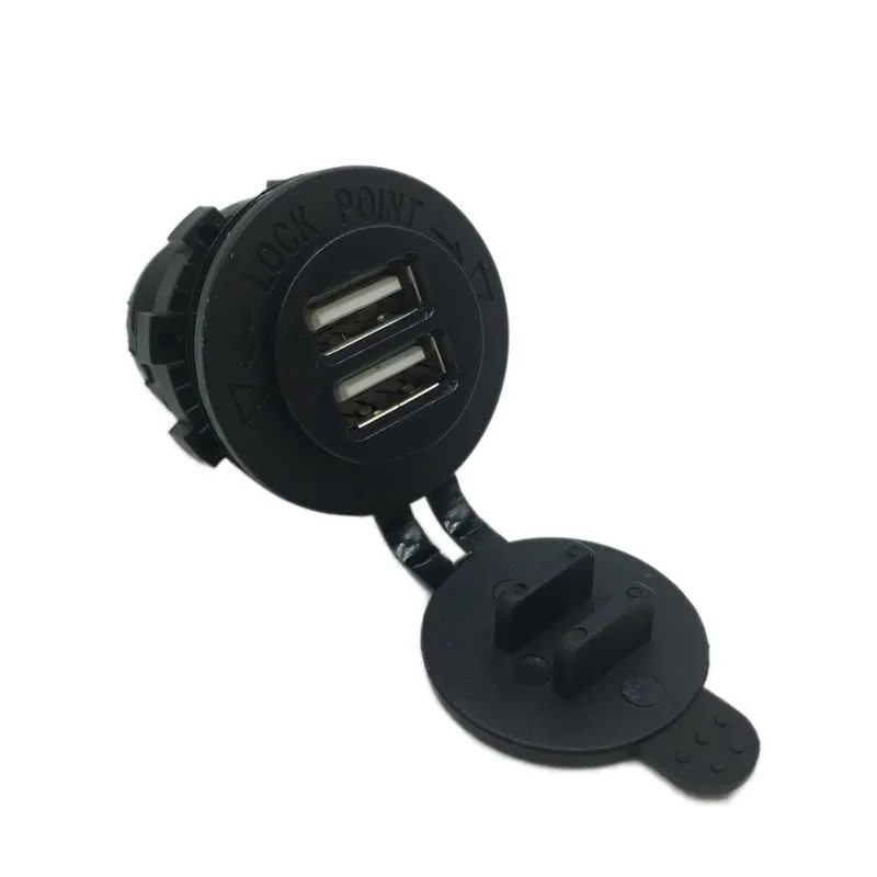 

DC12V Dual USB Charger Power Adapter Car Cigarette Lighter Socket 2.1A Car USB Charger For Car Auto Motorcycle Truck Boat Marine