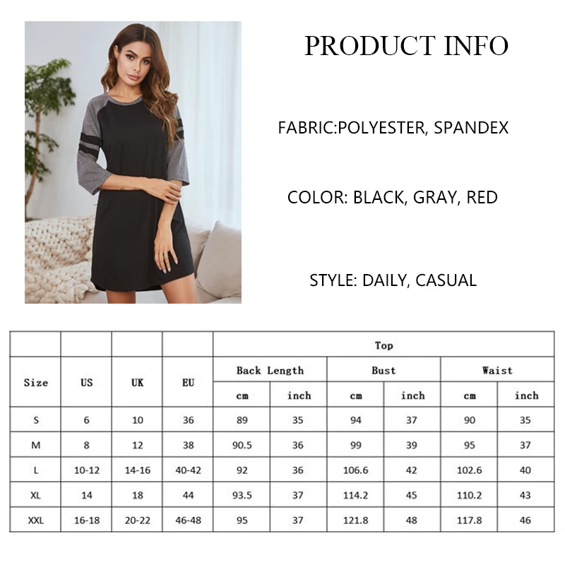 

S-XXL Hot Sexy Women Sleepwear Comfortable Stripe Stitching Nightwear Casual Women's Dress Elasticity Female Nightdress Homewear