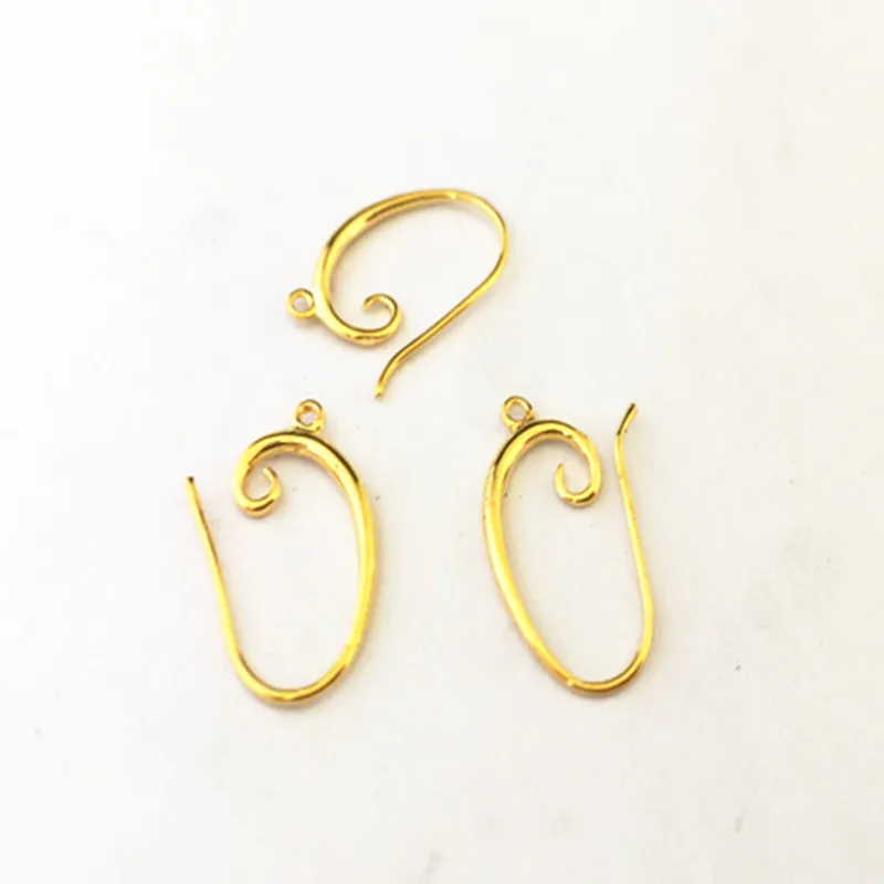 

10MMx19MM Gold Color Copper Ear Hooks Earrings Pendant Accessories 10Pcs/Lot