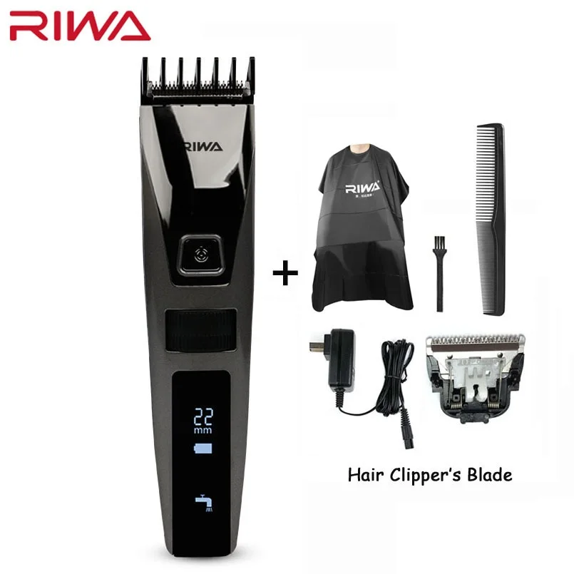 Clipper with Blade Riwa K3 профессиональная машинка для стрижки волос одна Встроенная расческа перезаряжаемая Водонепроницаемая Мужская машинка для стрижки волос беспроводной ЖК-дисплей - Цвет: Clipper with Blade