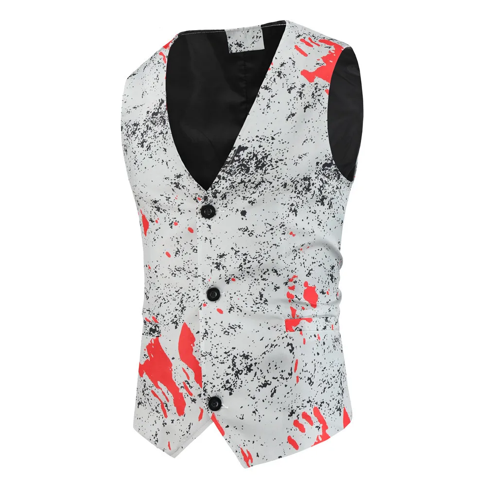 

Fashion New Men's Casual Boutique Flower Vests Men's Business Floral Print Waistcoat Grey