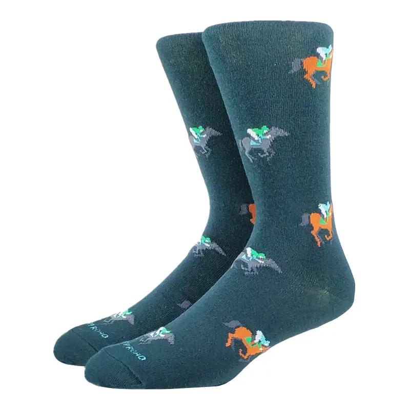 

Men's Happy Funny Horse Riding Long Socks