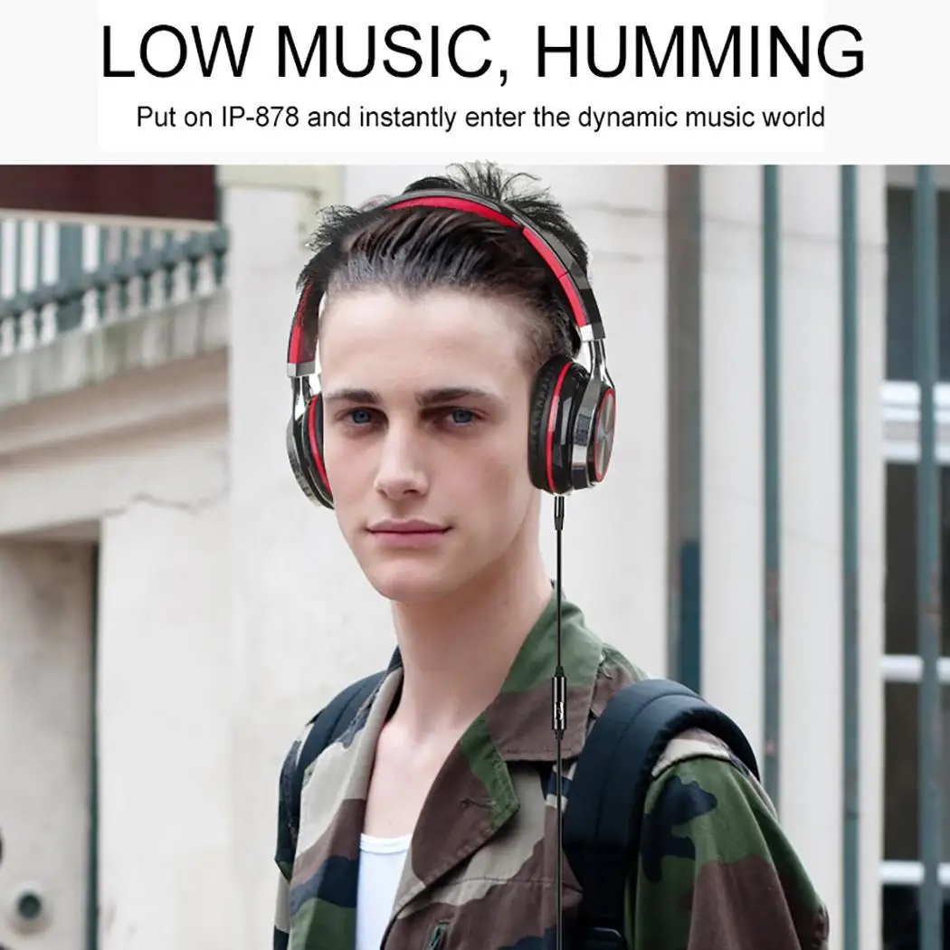 Проводные наушники IN-878 с микрофоном накладные игровые стереонаушники повязкой