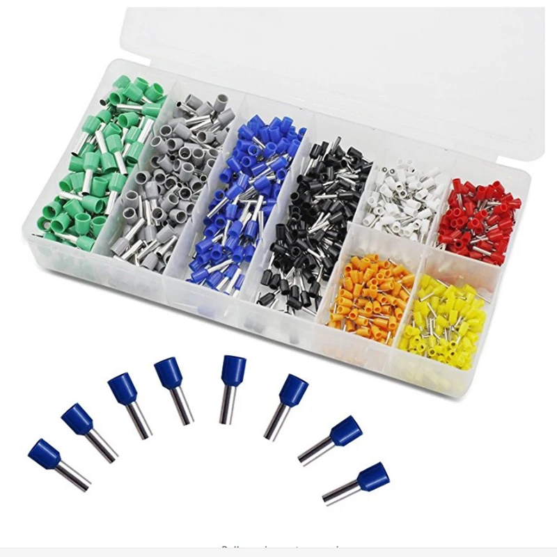 800 PCS Ferrules kit Wire Crimp Connector Insulated Cord Pin End Terminal AWG 22-10 Kit Great Assortment Ki | Обустройство дома