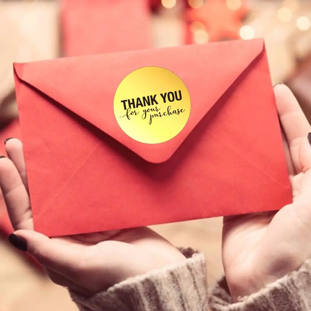 Круглые золотые &quotСпасибо за вашу покупку&quot Стикеры s сделай сам для выпечки