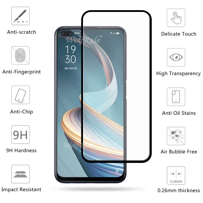 Cristal templado 4 en 1 para OPPO Reno 4Z 5G, Protector de pantalla HD con pegamento completo para OPPO Reno 4Z 5G, cristal de lente-2