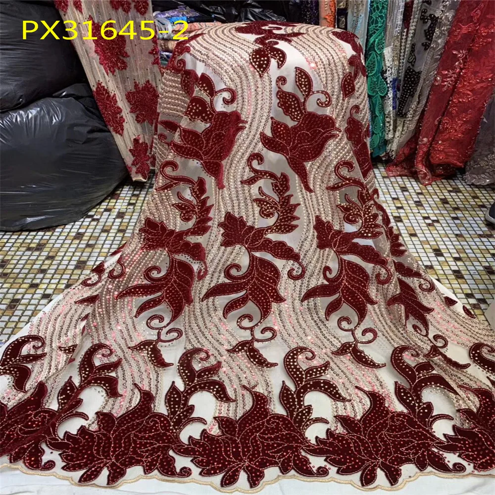 Нигерия уникальный королевский синий дизайн бархатная кружевная ткань вышитые