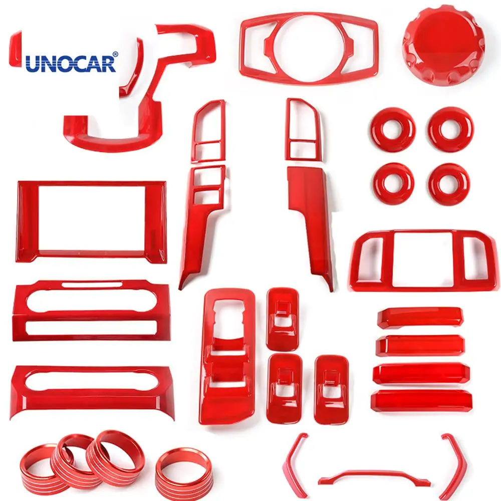 

2 Car style For Ford Raptor F150 Interior retrofitting red decoration accessories for air outlet of central steering wheel navig