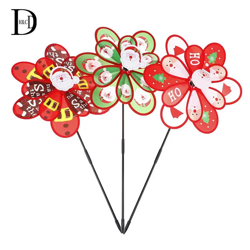 

Children's Plastic Toy Double-layer Santa Claus Colorful Windmill Christmas Outdoor Decoration