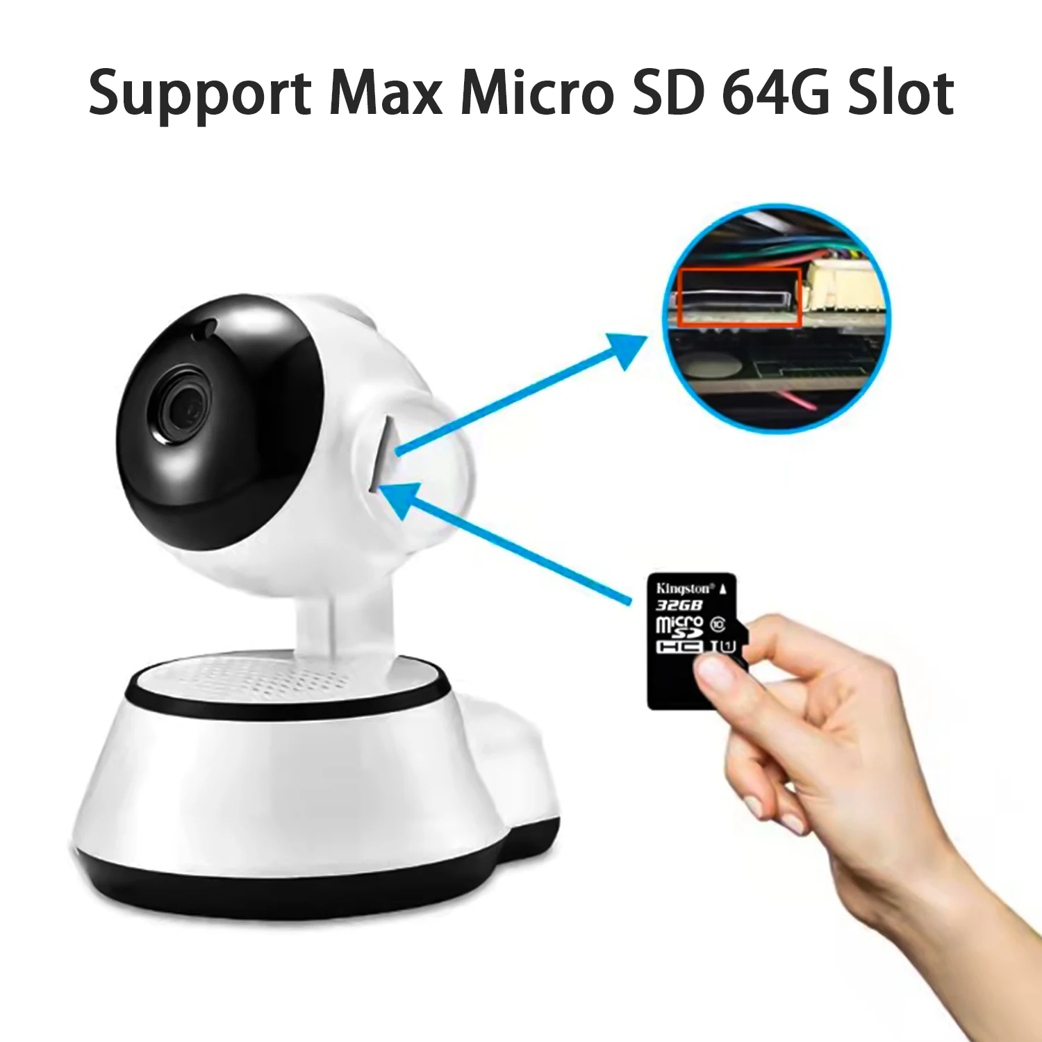 Купольная интеллектуальная беспроводная камера с двухсторонним аудио ночным