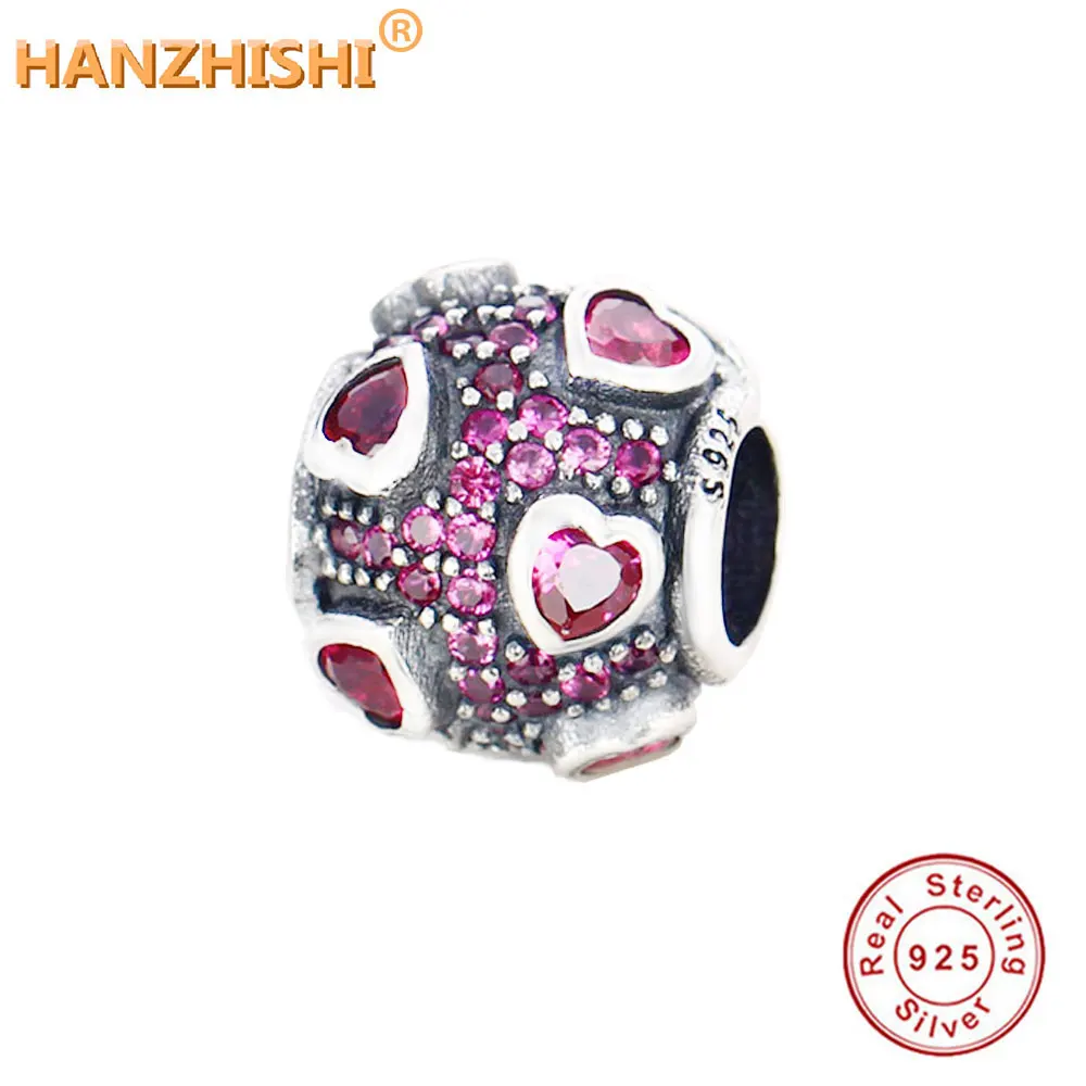 Весенняя коллекция 2018 бусины в форме сердца из стерлингового серебра 925 пробы с
