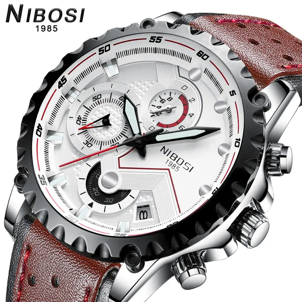 Мужские часы NIBOSI новинка 2020 модные кварцевые мужские роскошные повседневные с