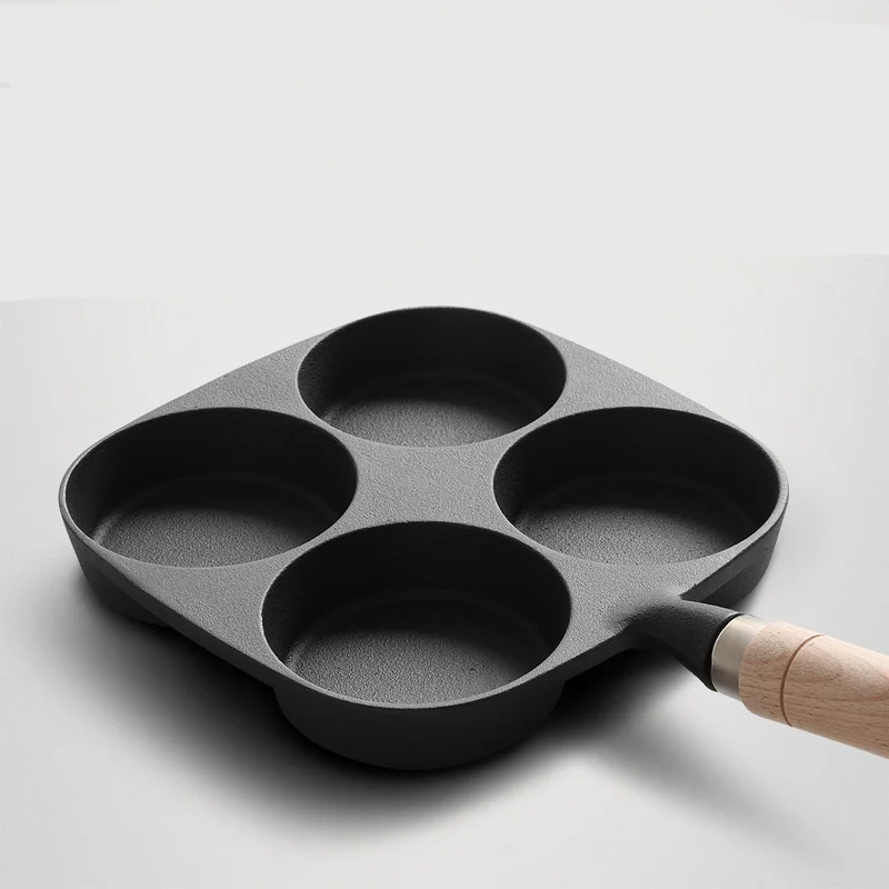 Сковорода 4-в-1 утолщение железа жареное яйцо сковородка для омлета антипригарная