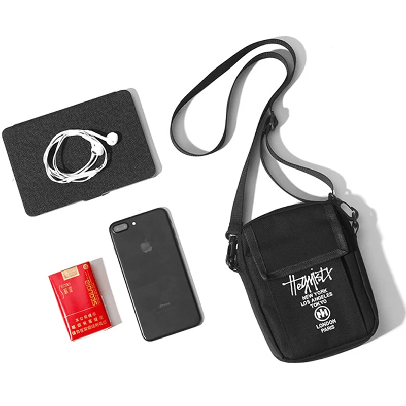 Men Sling Bag Mini Crossbody Bag Fashion Phone Purse Breast Shoulder Bags Boy Canvas Messenger 030261