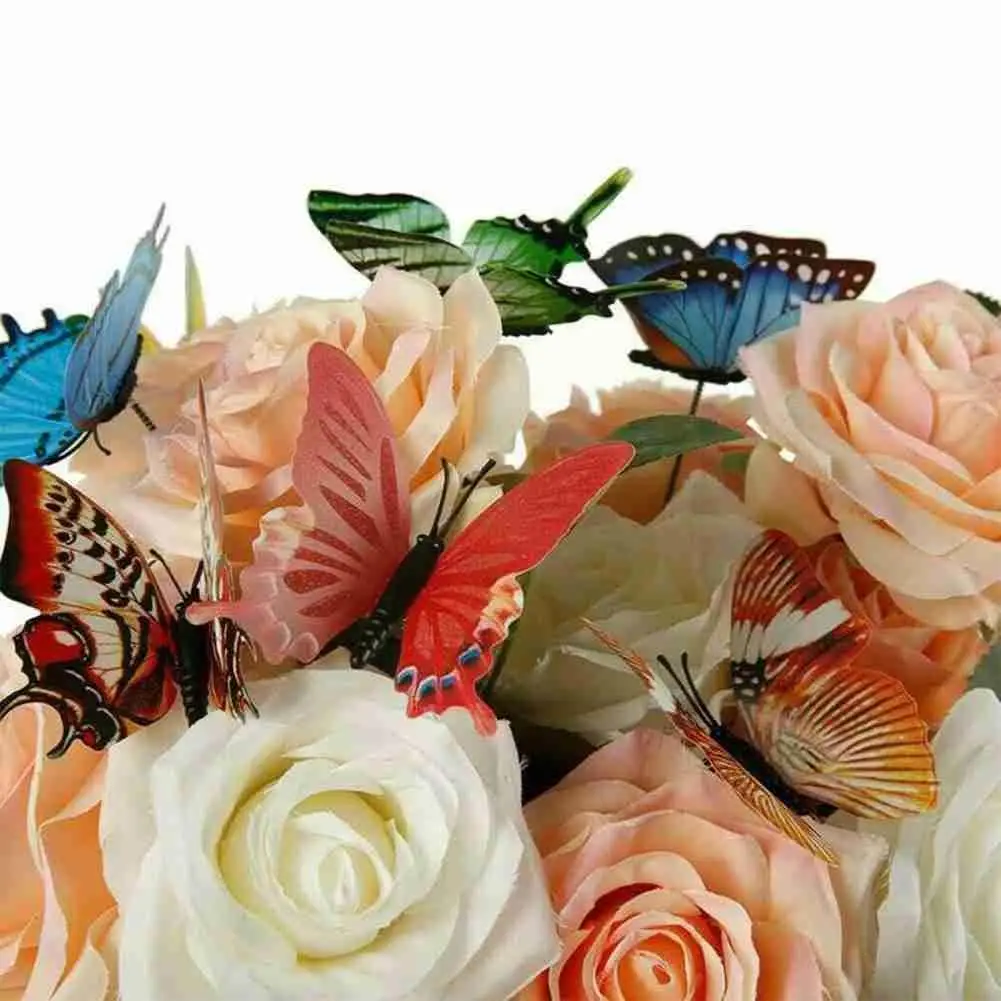 

25pcs Simulation Garden Decoration Flower 8cm Potted Outdoor Arrangement Decoration Garden Crafts C8i4