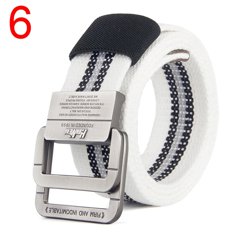 

Мужской ремень нейлоновый холщовый ремень для спорта на открытом воздухе с двойной пряжкой прочный ковбойский ремень для брюк J55