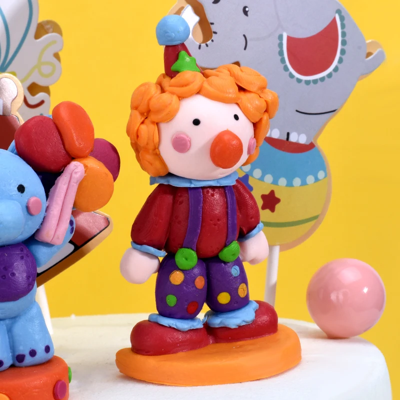 Льва слон Цирк клоун торт топперы ветряная мельница мальчик девочка товары для