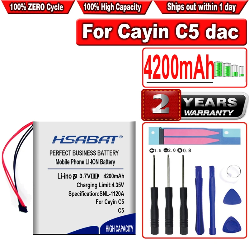 Аккумулятор HSABAT 4200 мАч для музыкального плеера cayin C5 dac HIFI|Аккумуляторы мобильных