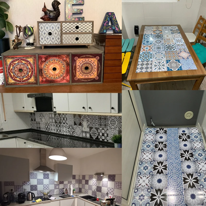 Креативная Европейская ПВХ плитка наклейка Lina лицо дизайн самоклеющиеся