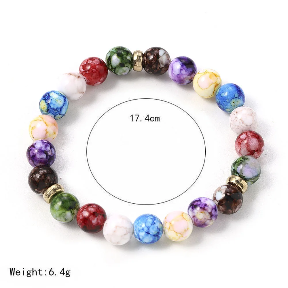 Красочный 7 чакра браслет мужской черный лава исцеляющий баланс бусы рейки будда