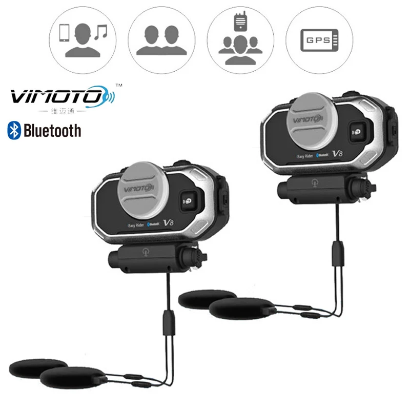Английская версия Easy Rider Vimoto V8 шлем Bluetooth гарнитура мотоциклетные стерео наушники для мобильного телефона и gps радио - Цвет: 2PCSV8