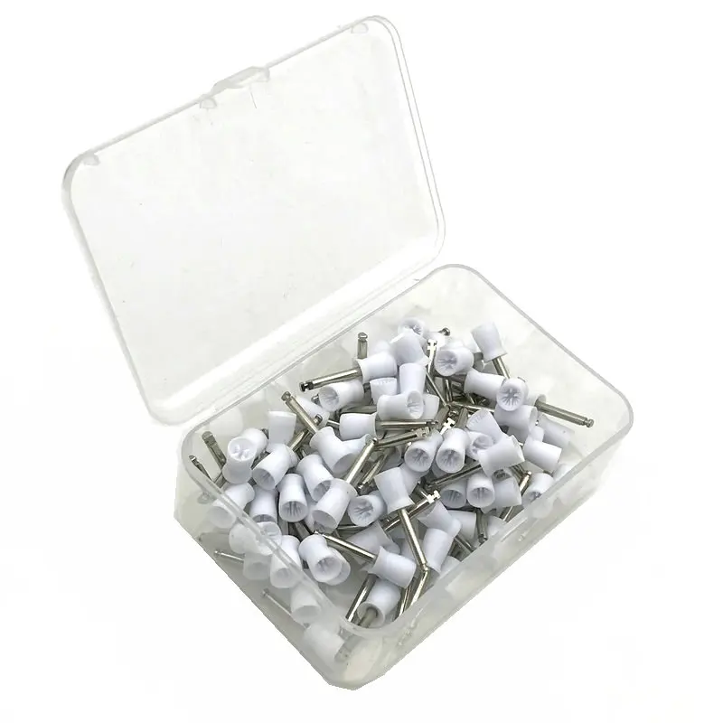 Белая зубная полировальная чашка 100 шт. щетка для зубов прорезиненная материал