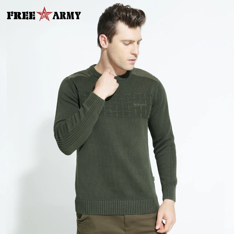 FreeArmy New Casual Men's Sweater O-Neck Slim Fit Knittwear Mens Sweaters Pullovers Homme Winter Thick Clothing M-3XL B003