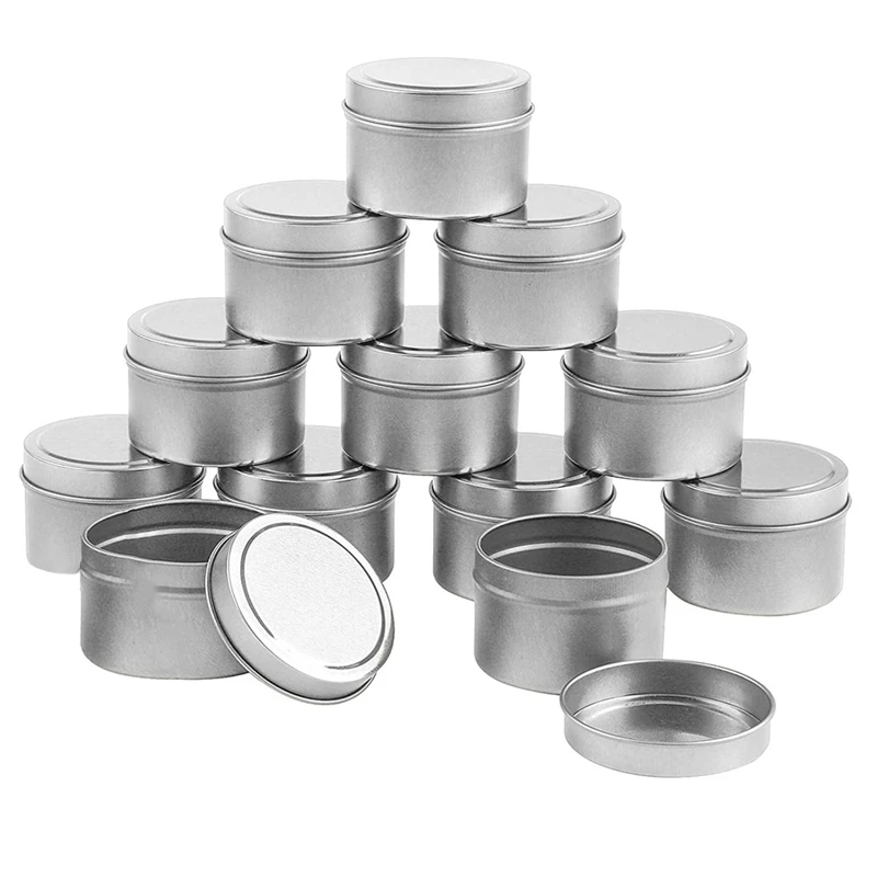 

12-Pack Candle Tin, 8Oz Travel Tins,Holiday Candles,Round Metal Tins,Candle Containers for Candle Making,Storage