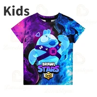 6 to 19 years kids leon shark t shirts fashion spike and stars mr p fashion game primo 3d boys girls cartoon tops teen clothes