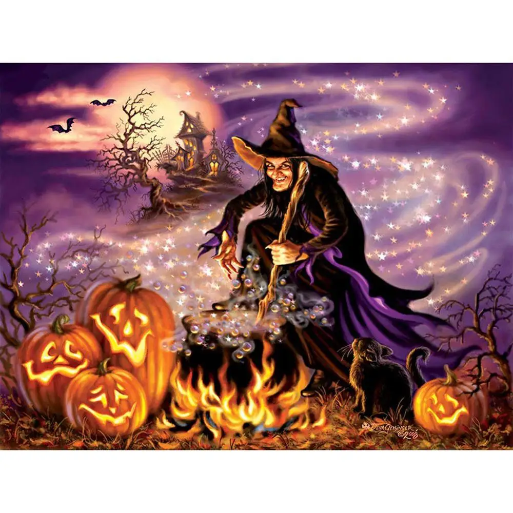 

5D DIY full round diamond painting Pumpki Jack-O-Lantern diamond painting cross stitch diamond embroidery mosaic home decoration
