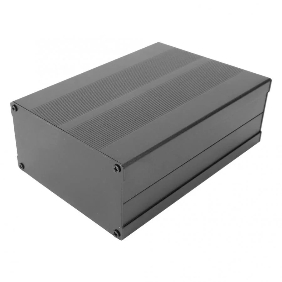

Black aluminum junction box, decoder housing, electronic circuit board