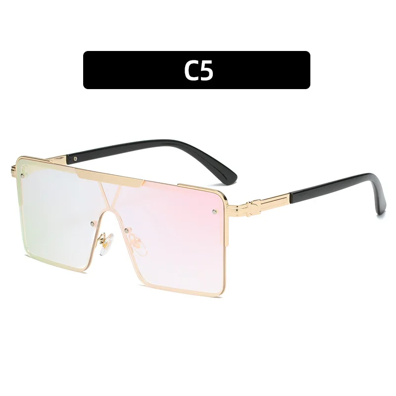 

Fashion Metal Large Frame Sunglasses Unisex Retro Square Sun Glasses Brand Designer Colorful Eyewear Oculos De Sol UV400 2021