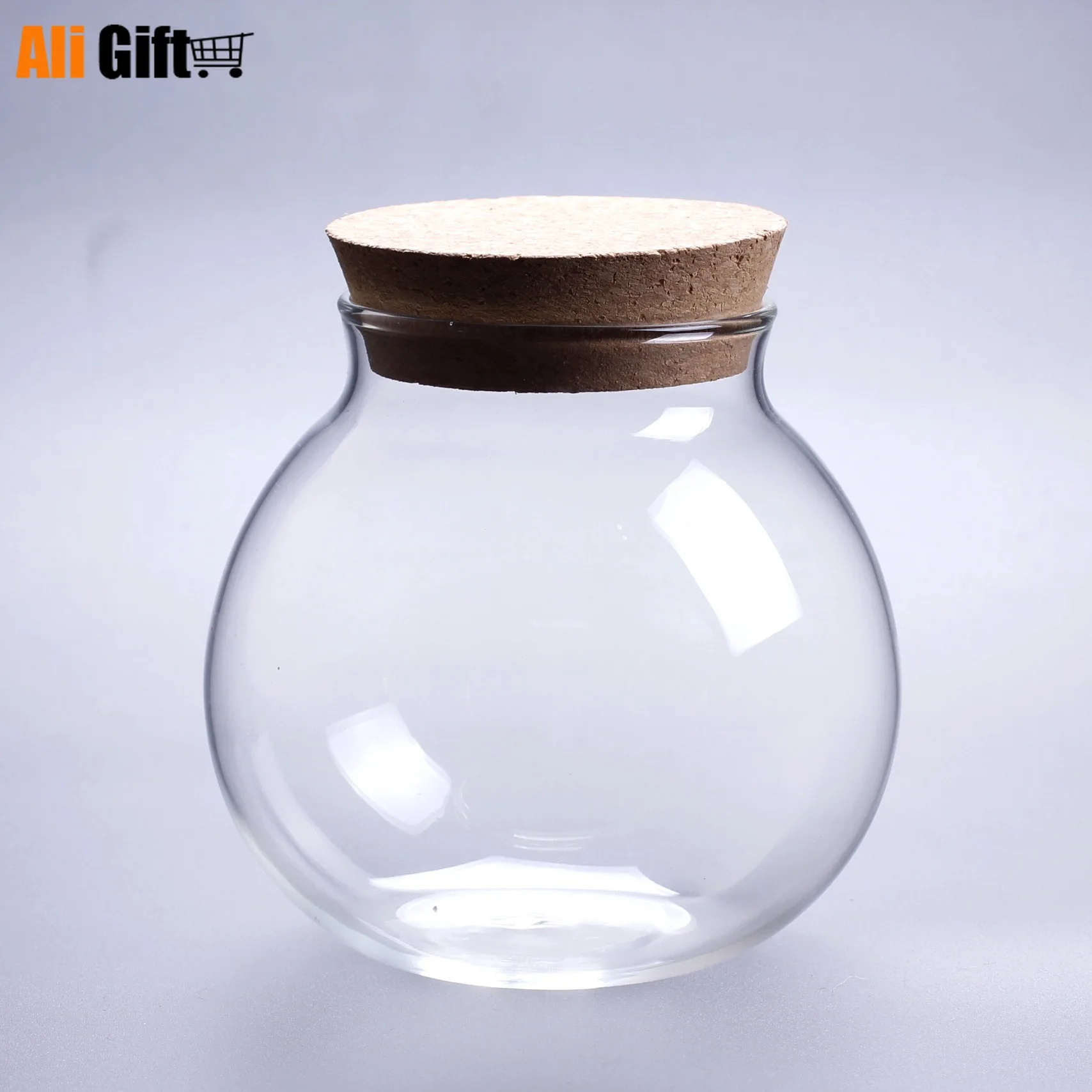 Фотографическая стеклянная ваза с деревянной крышкой 10*10*15 см|vase ball|vase glassvases home