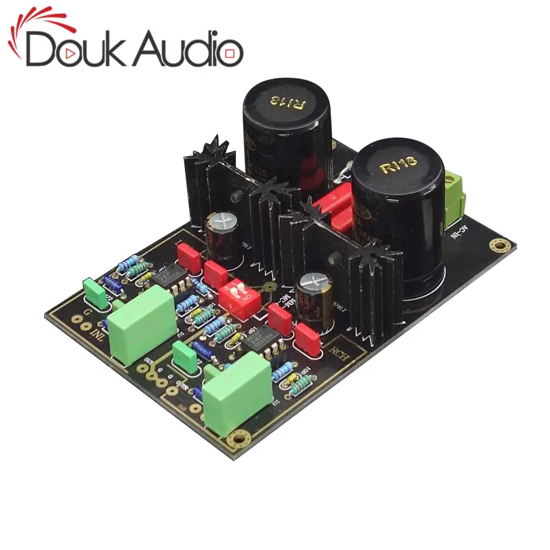 Douk аудио HiFi мм MC Phono сценический предусилитель доска для виниловых проигрывателей Ref Германия двойной
