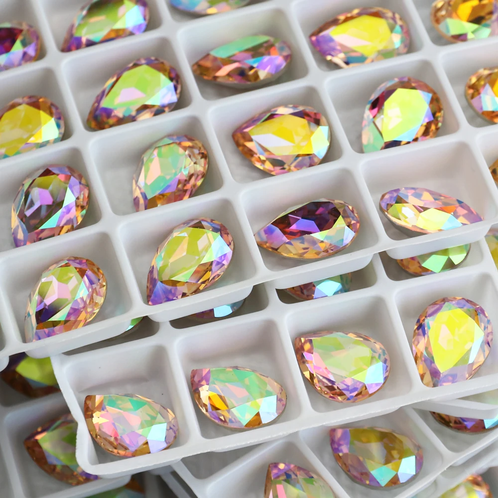 Каплеобразные 3D украшения для нейл-арта стразы блестящие драгоценные камни