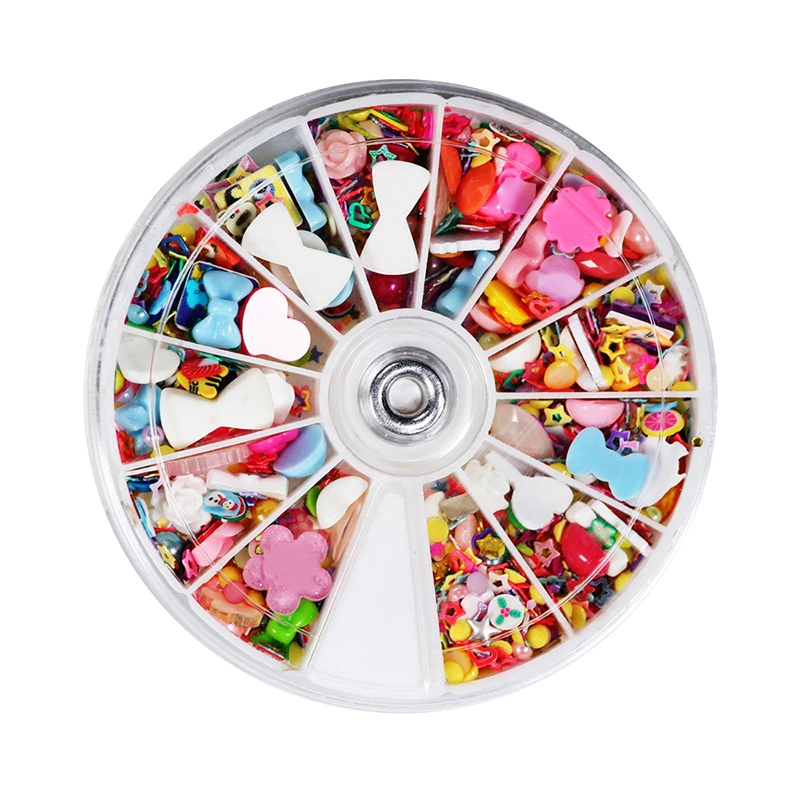 Полимерная глина фрукты цветок ломтики 3D украшение для ногтей колесо 12 шаблонов