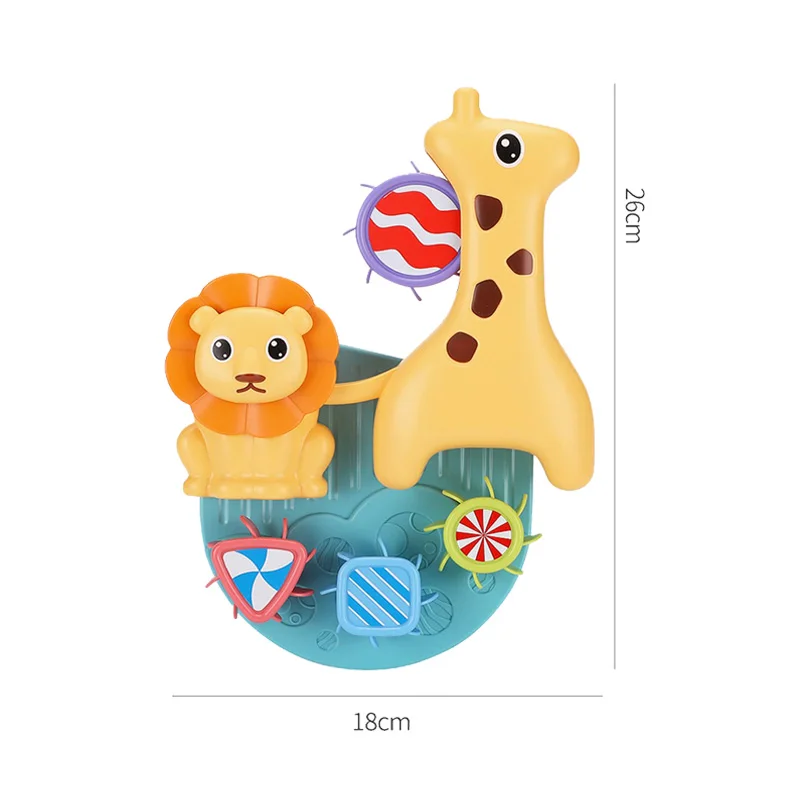 

Baby Bathing Tub Toys for Bebe 0 12 24 Months Giraffe Shower Toys for Kids 2 to 4 Years Old Rotation Water Wheel Spray Pump Game