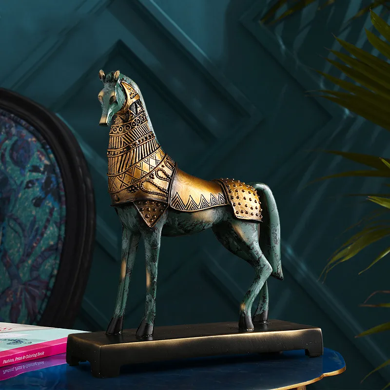

American creative war horse decoration home accessories modern simple Chinese living room wine cabinet art decorations