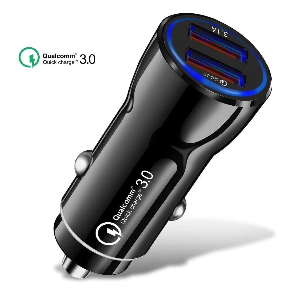 Двойной зарядное устройство USB быстрая зарядка 3,0 Быстрая зарядка для IPhone X 7 8 samsung S9 huawei Xiaomi QC 3,0 Автомобильное зарядное устройство для телефона планшета