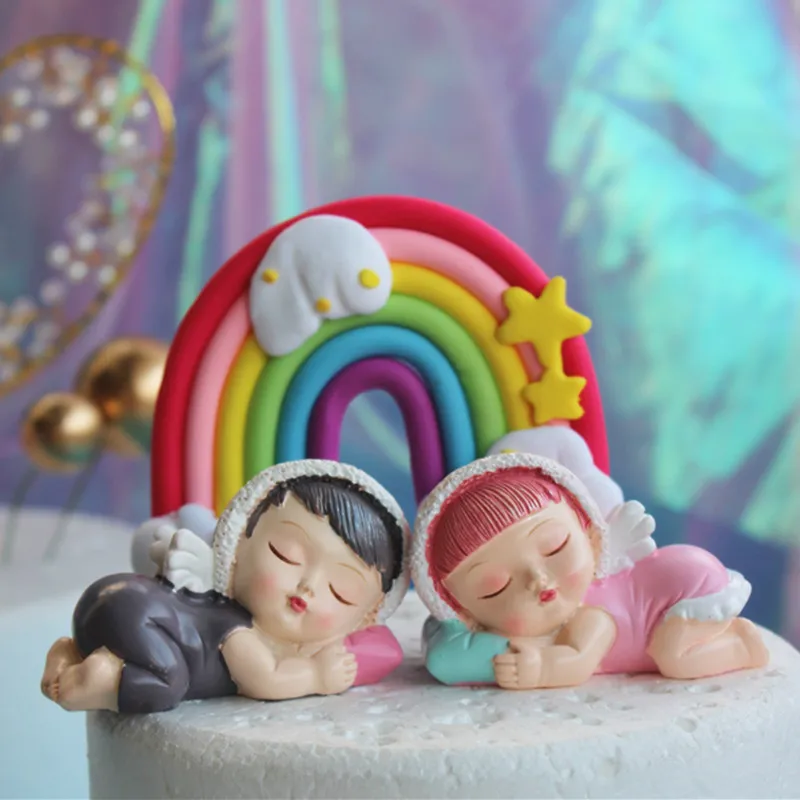 Новинка полимерные фигурки радужных облаков для тортов с днем рождения флаги на