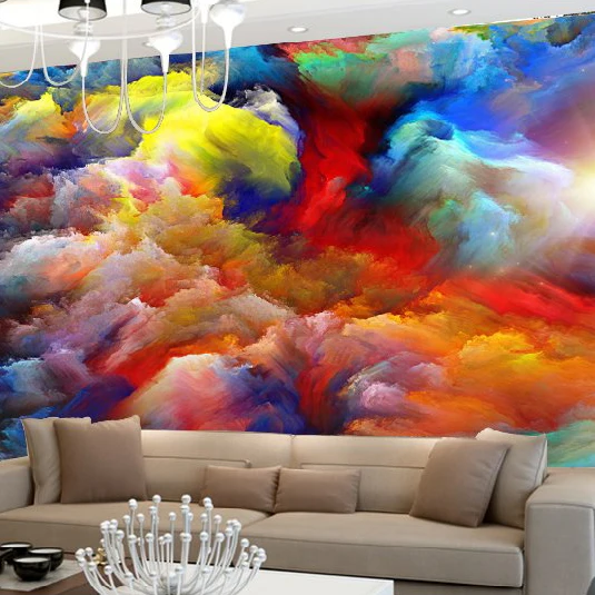

Custom 3D Abstract Mural Wallpaper Photo Murals Clouds TV Living Room Background Wall Art Decor Multicolour Clouds Wall Paper