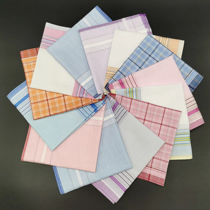 3 шт./лот квадратные клетчатые полосатые носовые платки женские и мужские