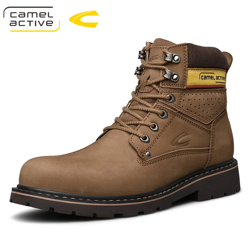 

Camel Active New Men's Boots Genuine Leather Snow Boots Retro Fashion Tooling Boots Thick-soled Non-slip High Quality Men Shoes