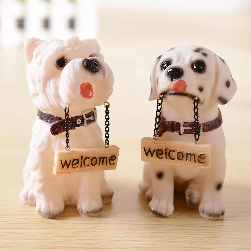 Собака Декор для дома Добро пожаловать плоская задняя Смола миниатюрная